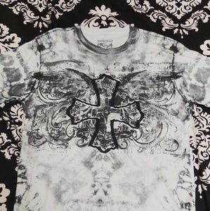 Retrofit cross tie dye shirt